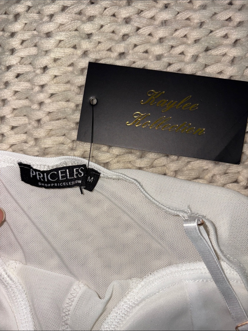 Priceless - Women’s White Bustier Bodysuit - Picture 2 of 4